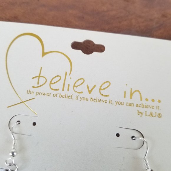 L&J Believe in Charm Necklace Earring Set Pink & Silver - Picture 10 of 13